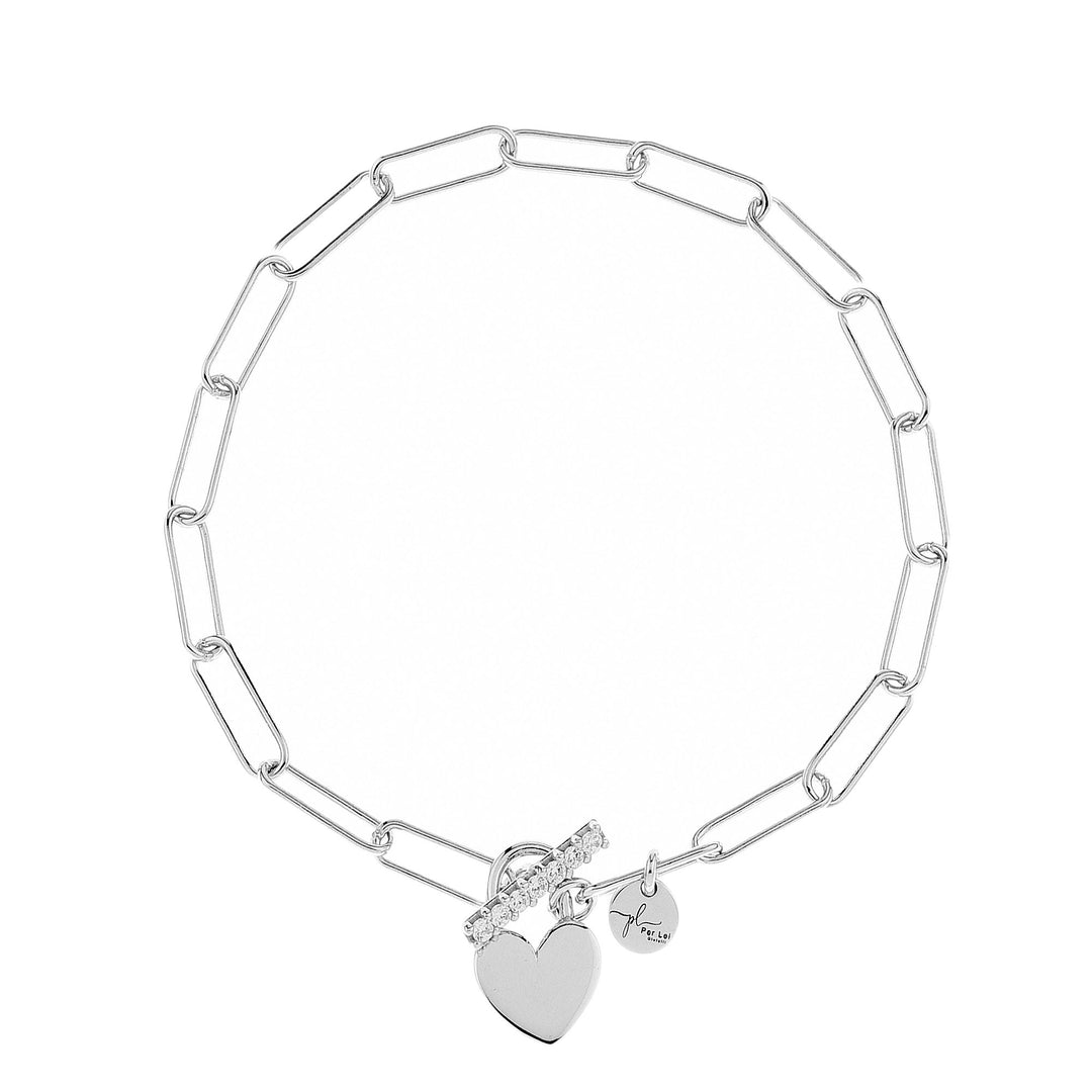 BRACCIALE CATENA PAPER CLIP CON CUORE
