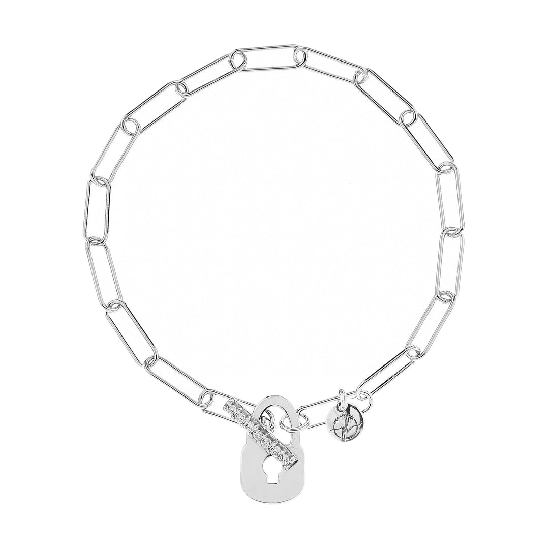 BRACCIALE CATENA PAPER CLIP CON LUCCHETTO