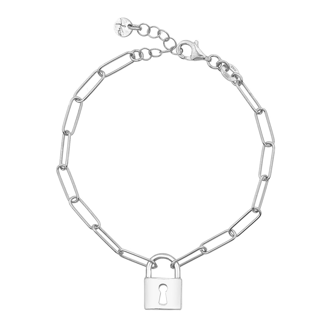 BRACCIALE CATENA PAPER CLIP CON LUCCHETTO