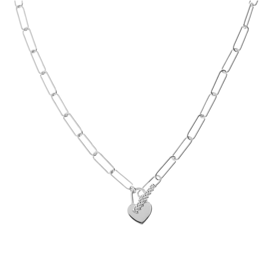 COLLANA CATENA PAPER CLIP E CUORE