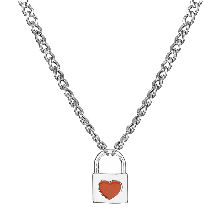 COLLANA CON LUCCHETTO CUORE ROSSO